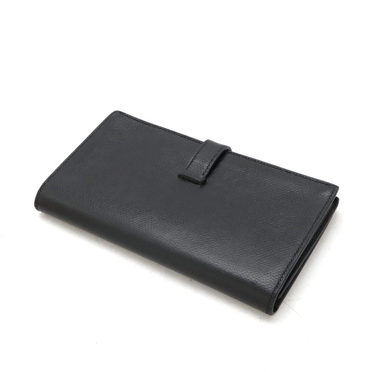 Hermes Bearn Souffle Long Wallet Black Leather