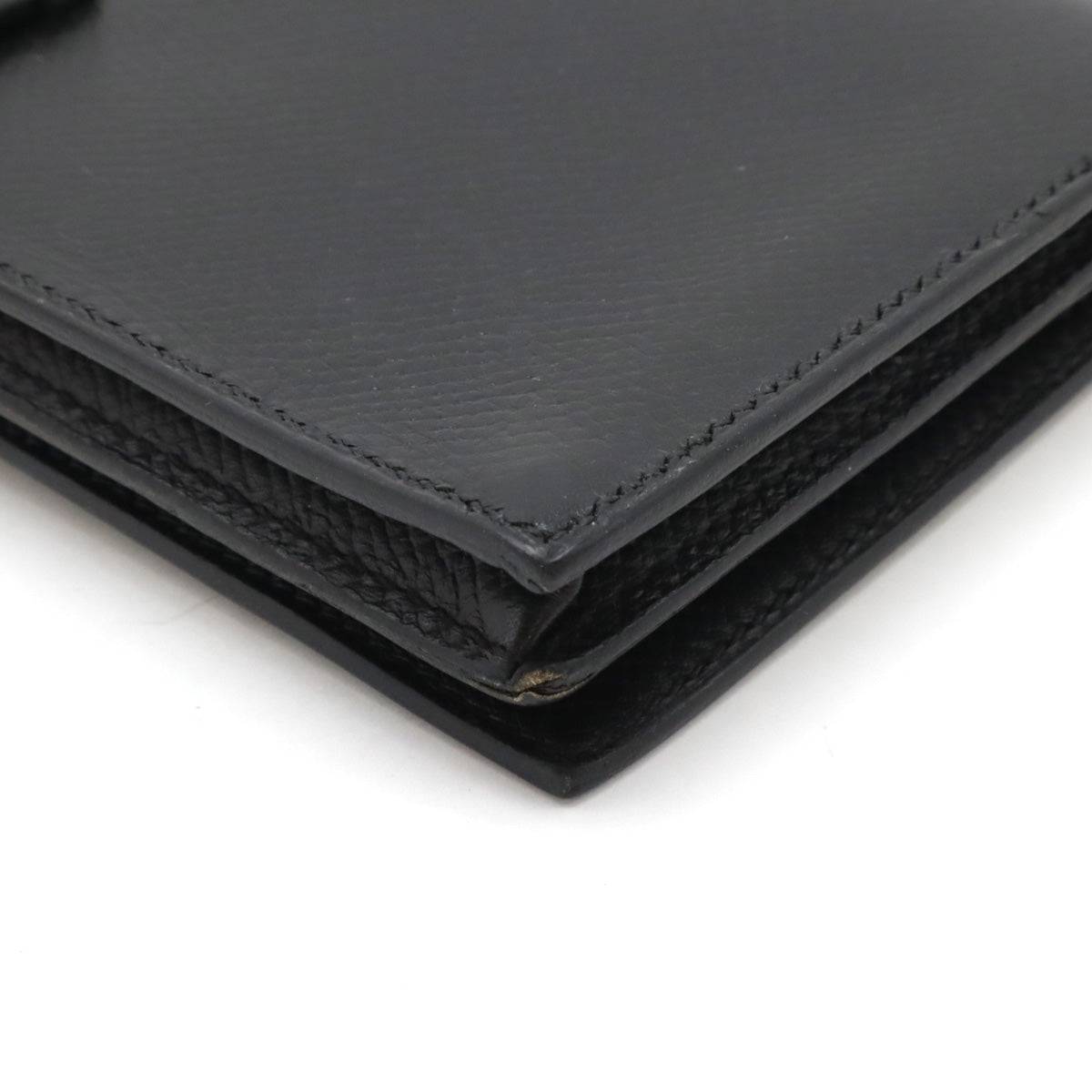 Hermes Bearn Souffle Long Wallet Black Leather