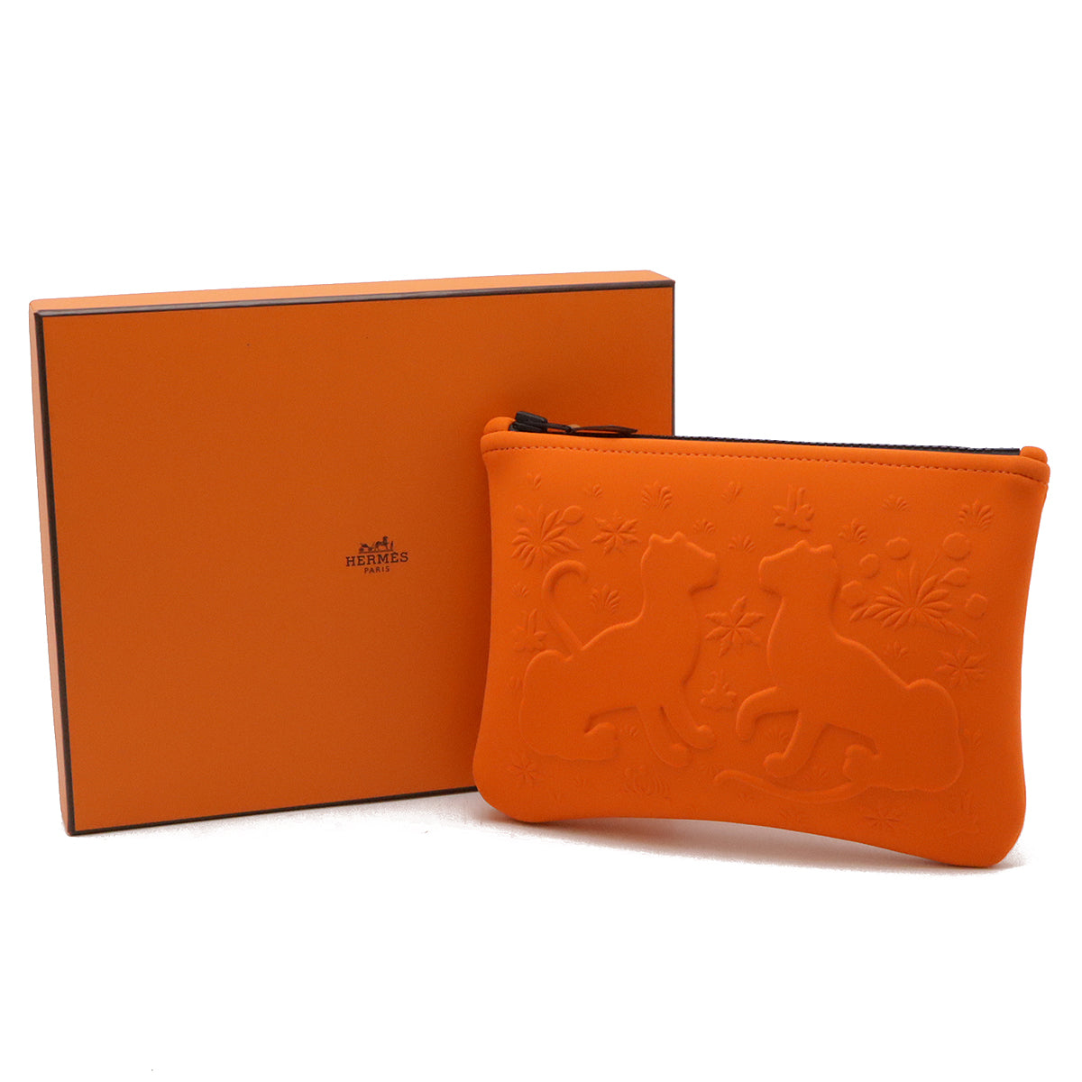 Hermes Neobain Leopard Clutch Bag Polyamide Elastane