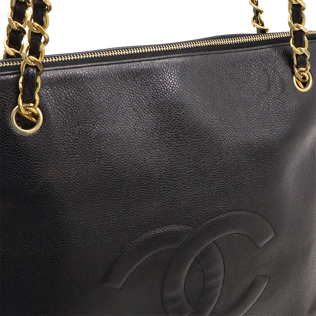 Chanel Caviar Skin Coco Mark Tote Bag in Very Good Condition