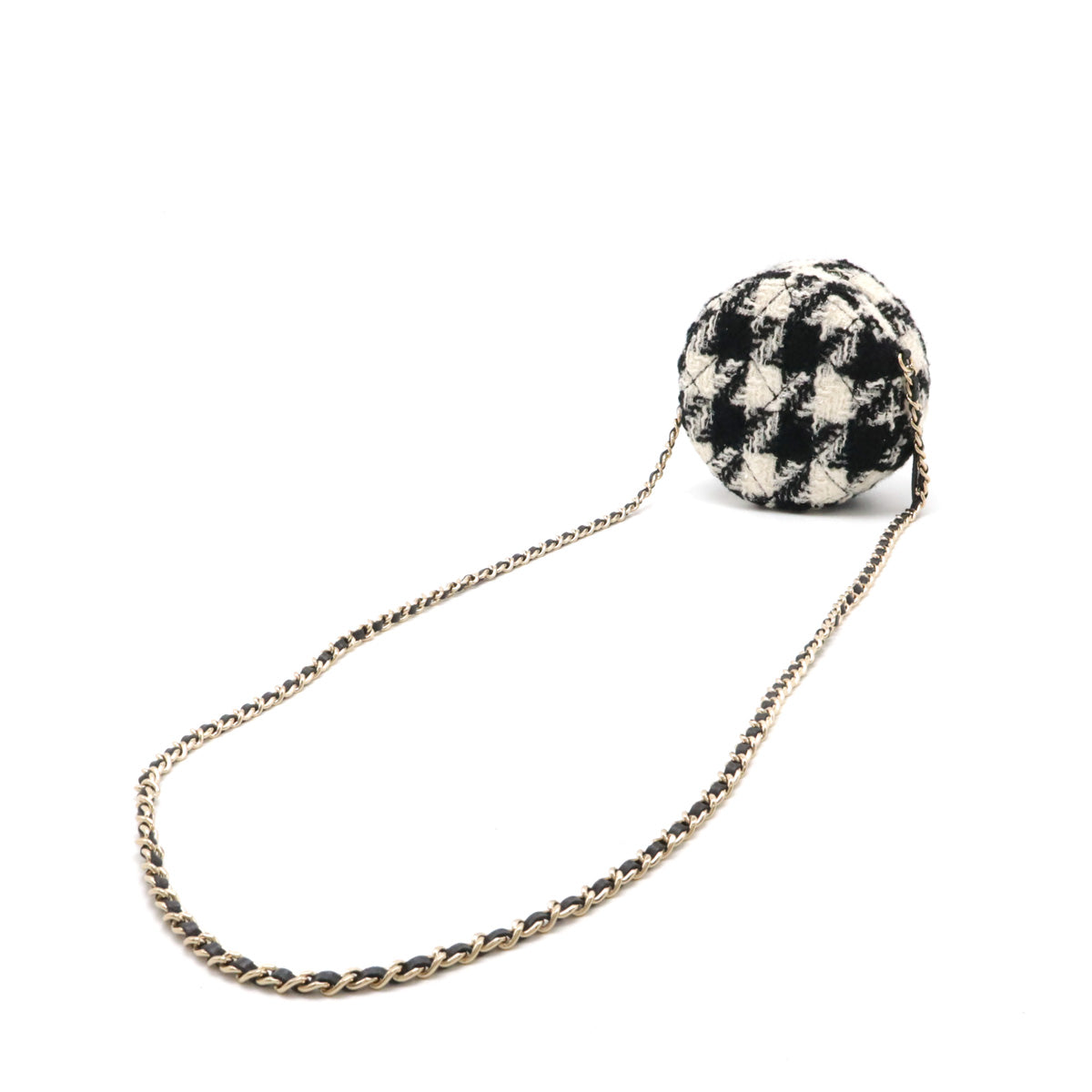 Chanel Tweed/Bouclé Round Chain Shoulder Bag AP0986