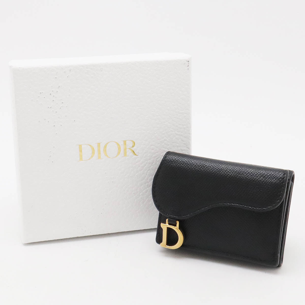 Dior Leather Saddle Compact Wallet S5653CBA_M900 in Very Good Condition