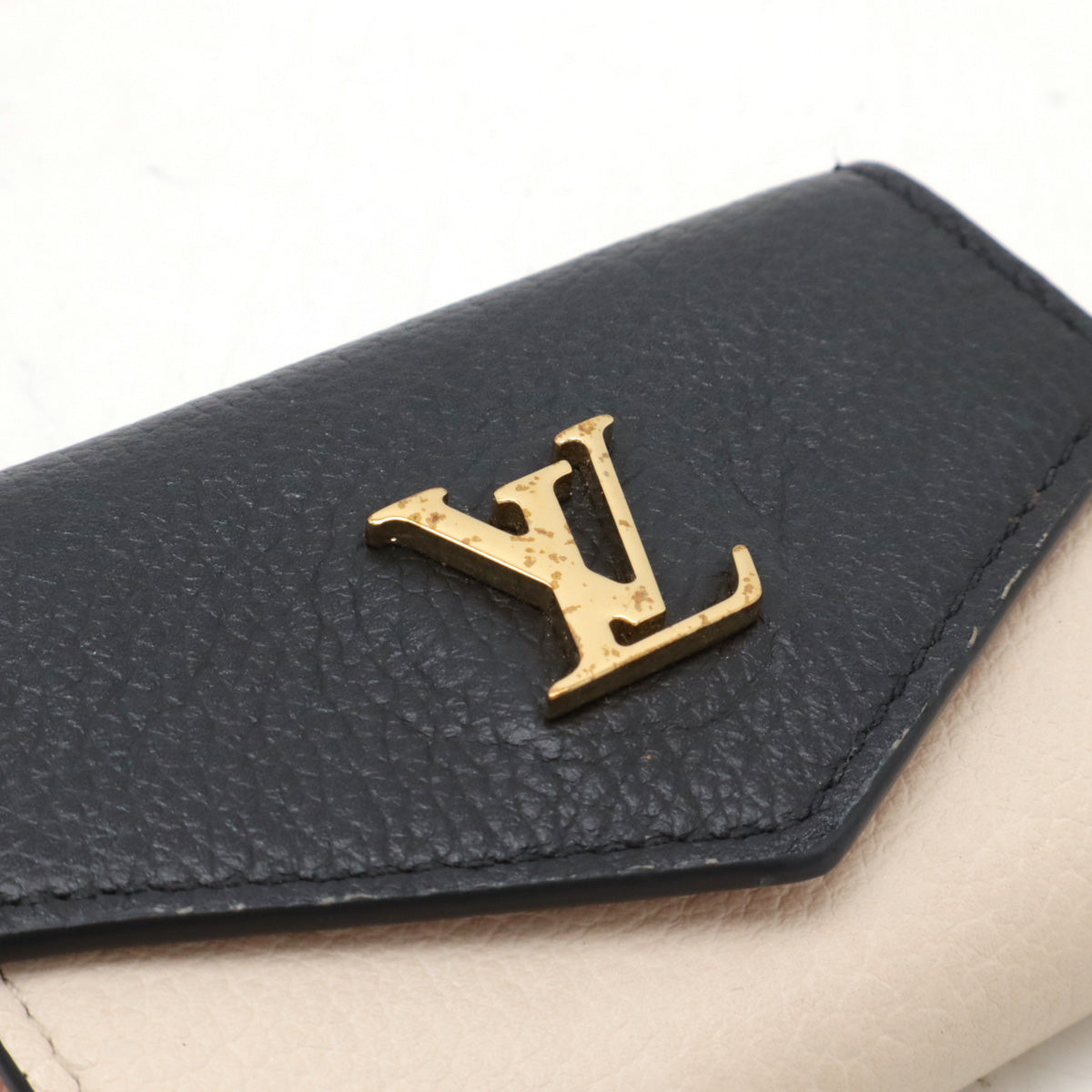 Louis Vuitton Leather Tri-Fold Wallet Bicolor M80984 in Very Good Condition