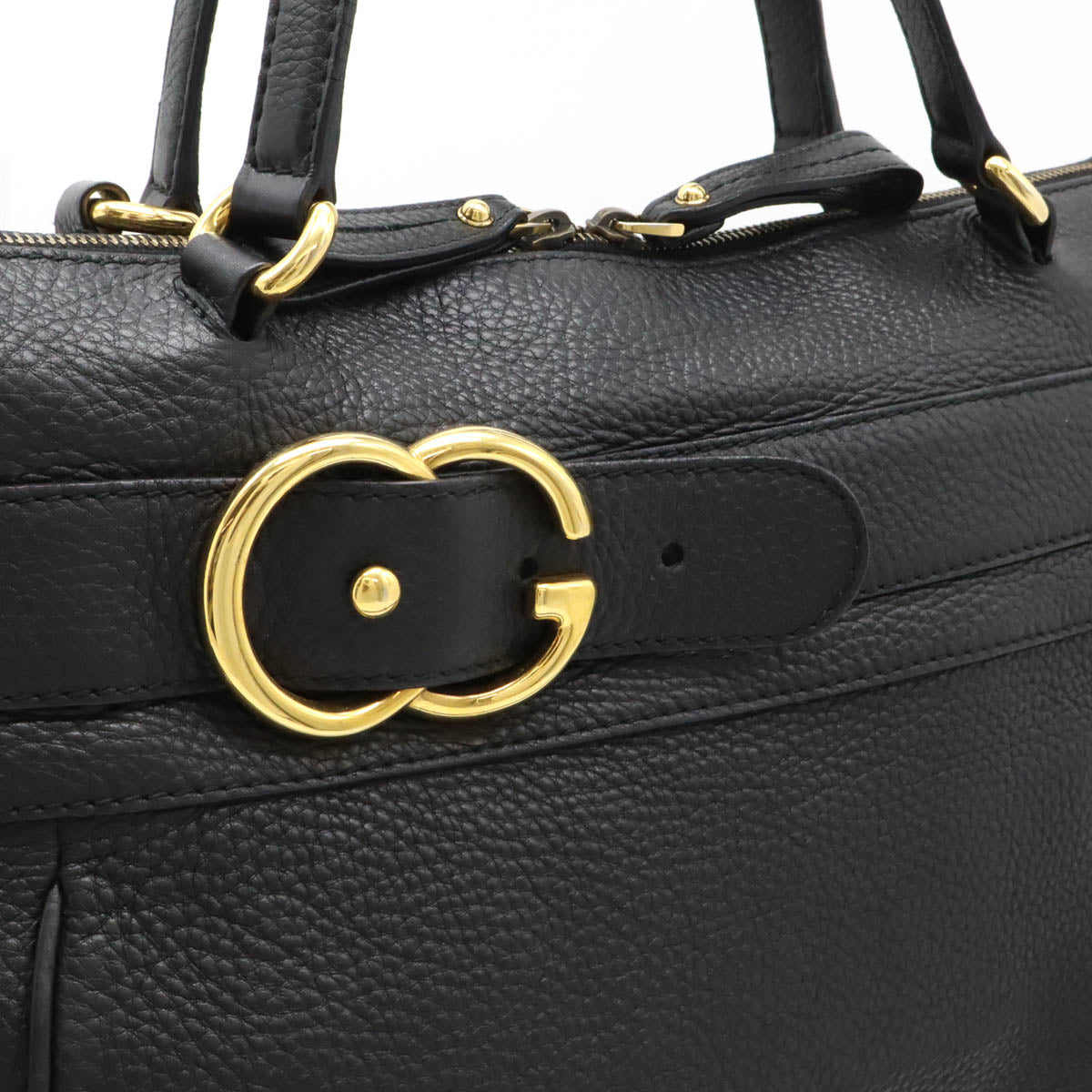 Gucci Leather GG Ride Tote Bag 2WAY Shoulder Bag Black