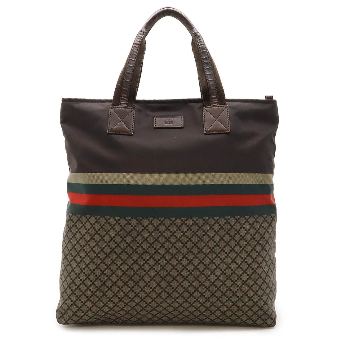 Gucci Diamante Nylon/Leather Tote Bag 268112