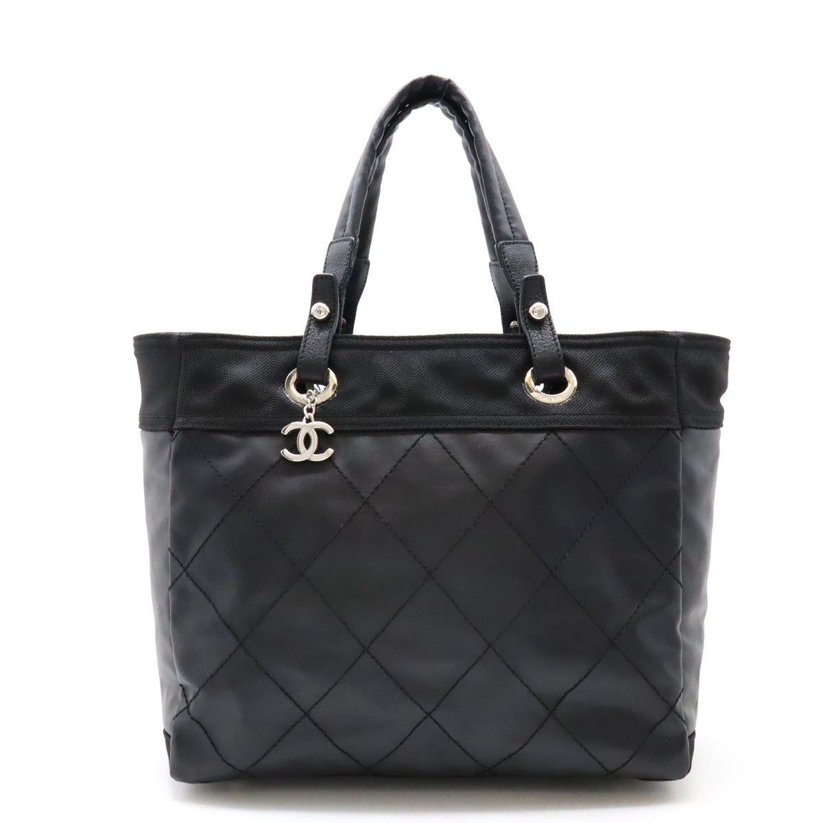 Chanel Paris Biarritz Tote MM Coated Canvas/Leather A34209