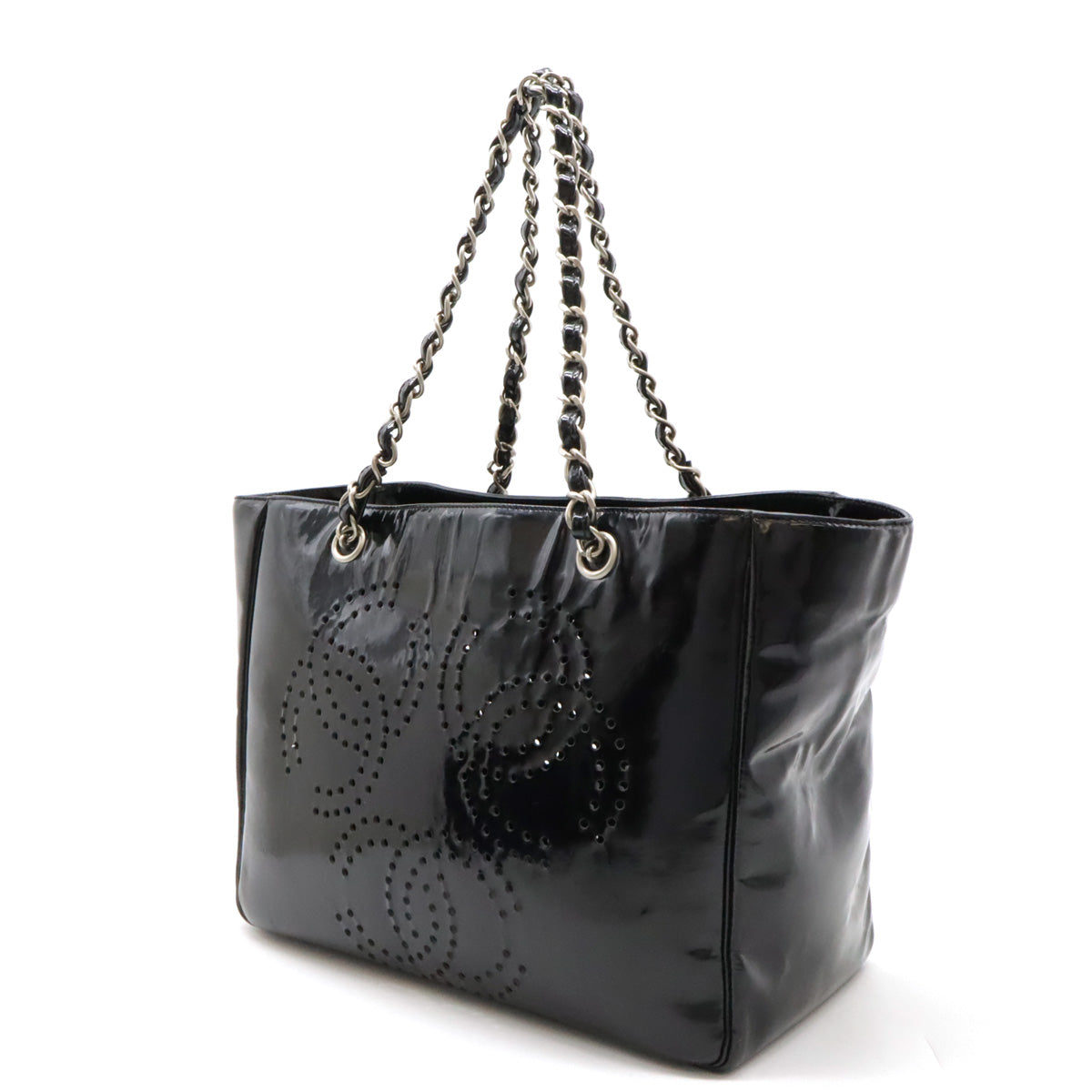 Chanel Triple Coco Mark Punching Tote Bag A16275 in Very Good Condition