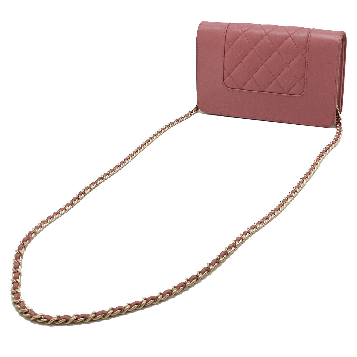 Chanel Leather Mademoiselle Matelasse Chain Wallet