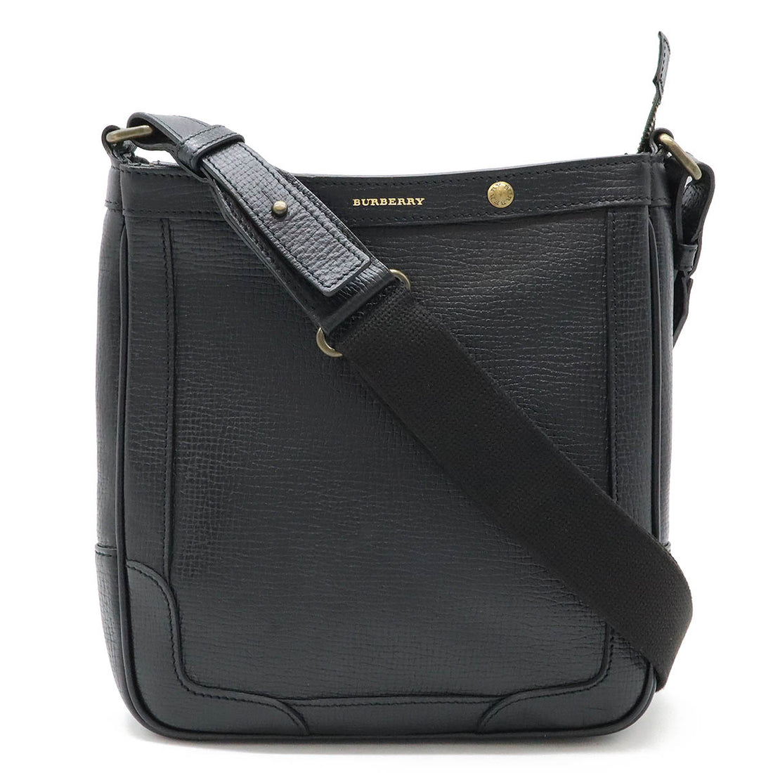 Burberry Leather Shoulder Bag Black Gold Hardware