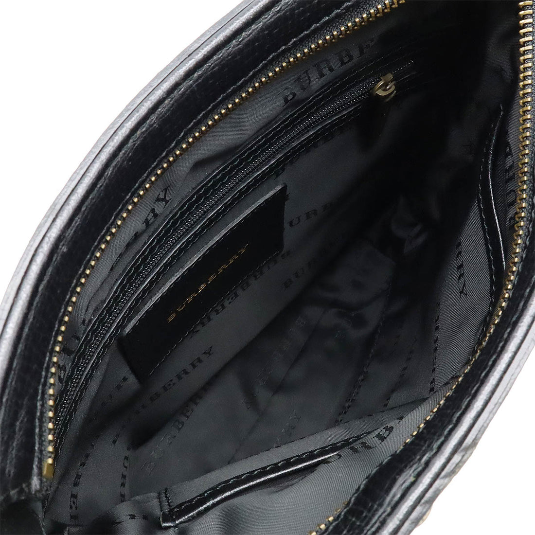 Burberry Leather Shoulder Bag Black Gold Hardware in Great Condition