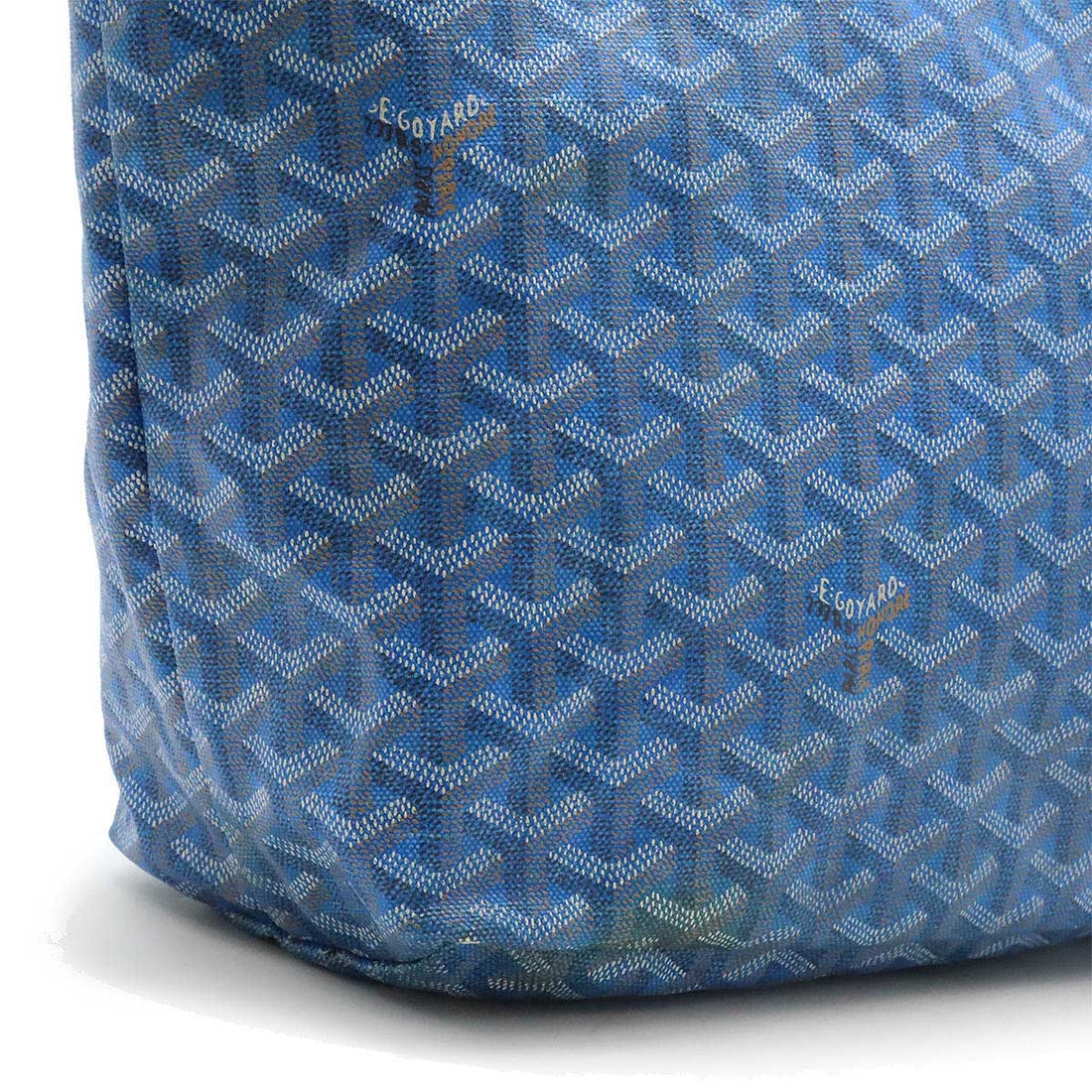 Goyard St. Louis PM Tote Bag Coated Canvas/Leather Blue White in Good Condition