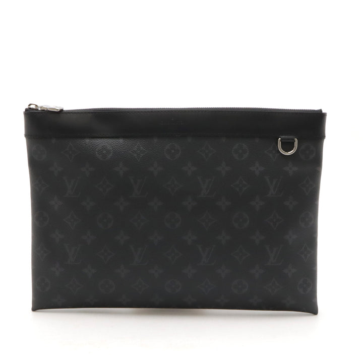 Louis Vuitton Monogram Eclipse Pochette Discovery Clutch M62291 in Great Condition