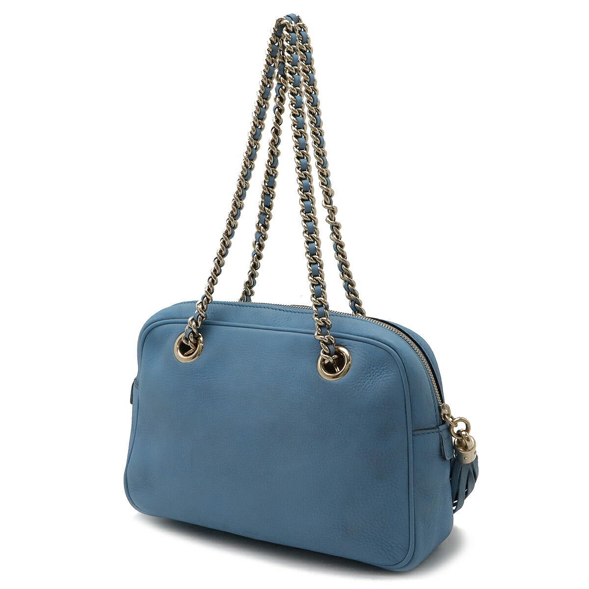 Gucci Soho Leather Chain Shoulder Bag Light Blue in Very Good Condition