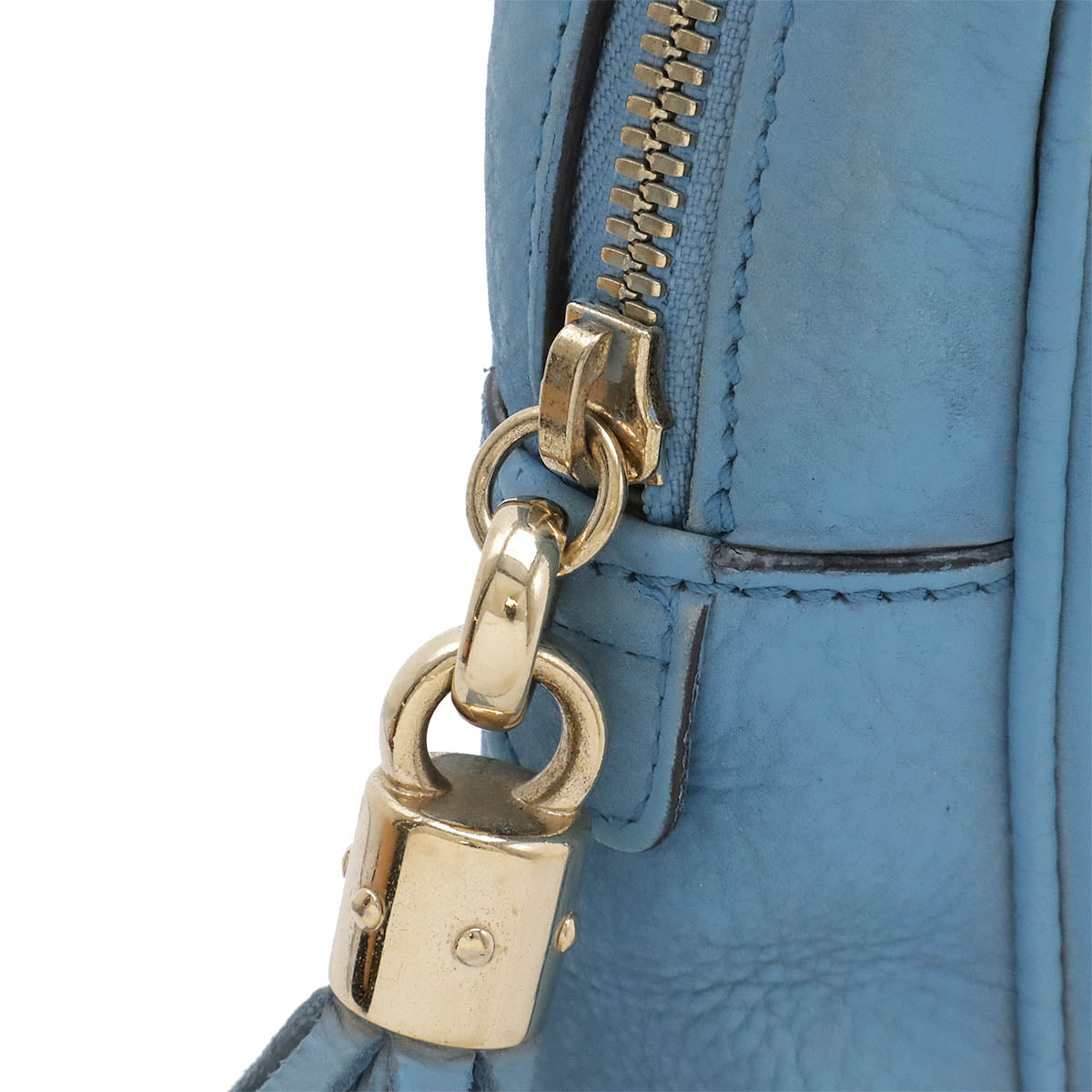 Gucci Soho Leather Chain Shoulder Bag Light Blue in Very Good Condition