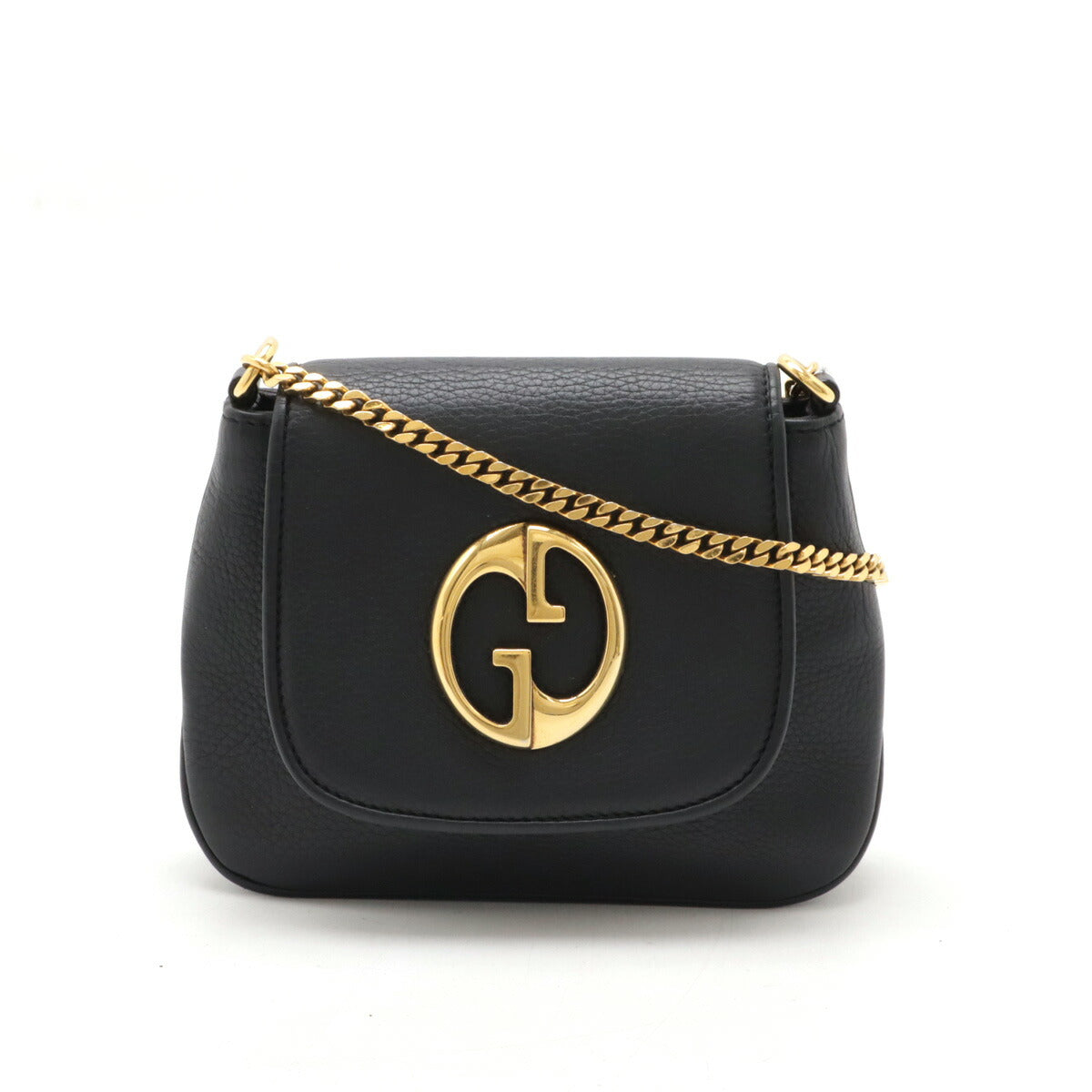 Gucci Leather Double G Logo Chain Bag