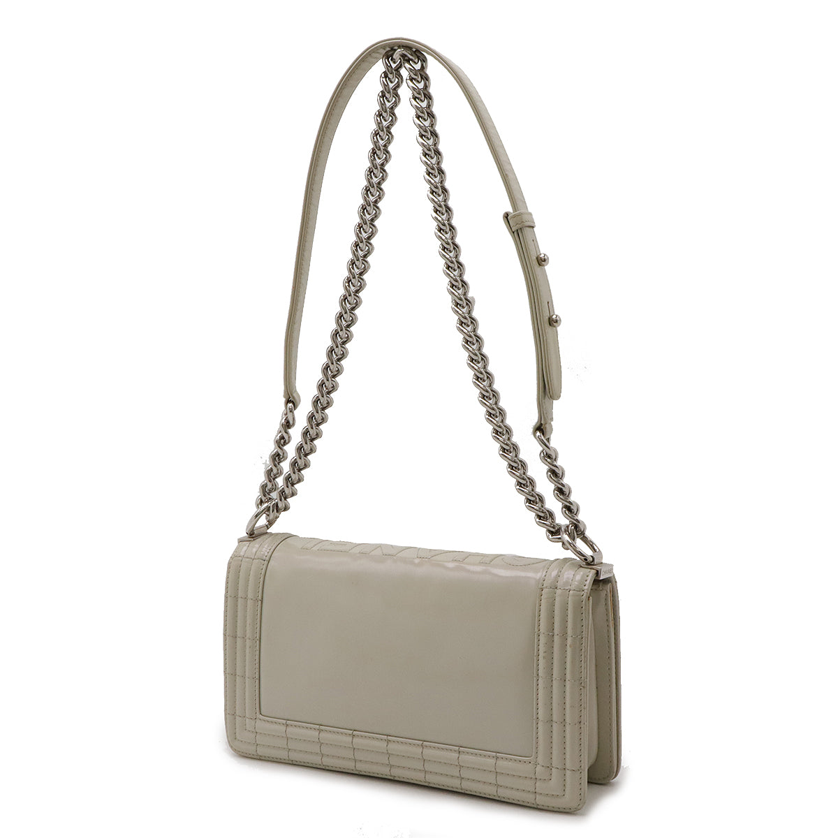 Chanel Boy Matelasse Chain Shoulder Bag Enamel Leather