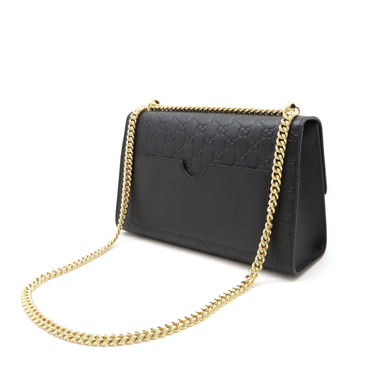 Gucci Leather Padlock Shoulder Bag Black Gold Hardware in Great Condition