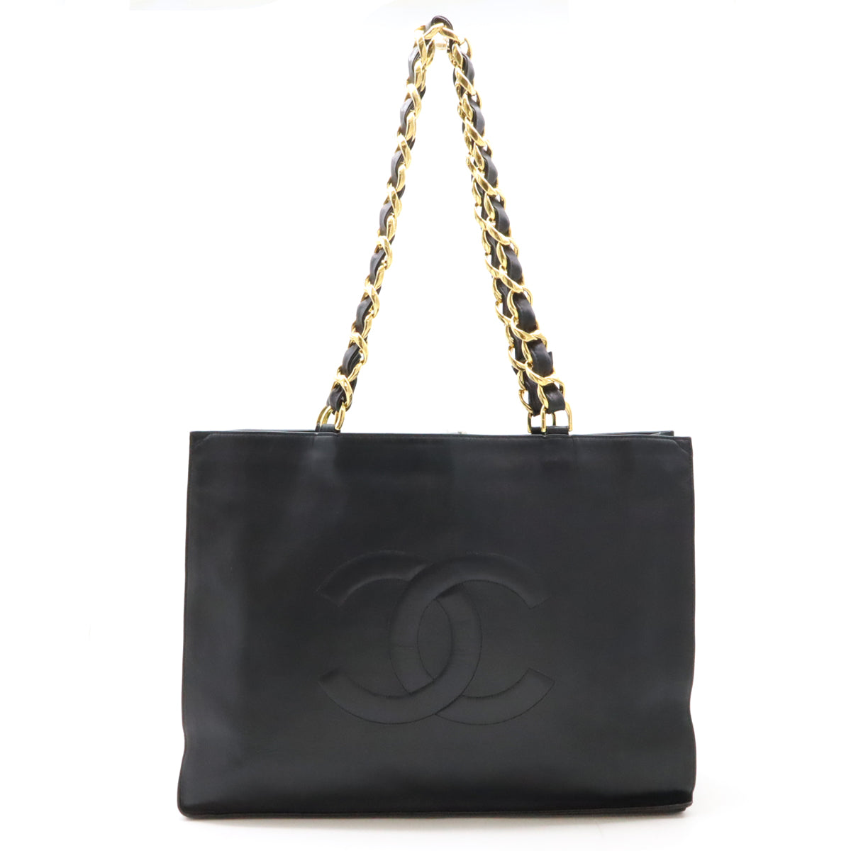 Chanel Leather Coco Mark Chain Tote Bag Shoulder Bag