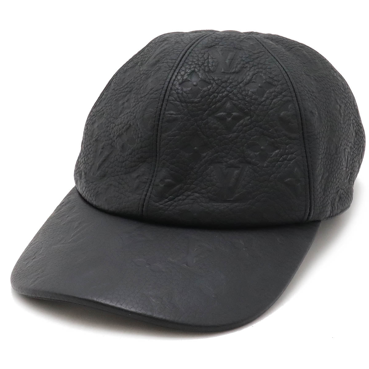 Louis Vuitton Monogram Leather Cap Black