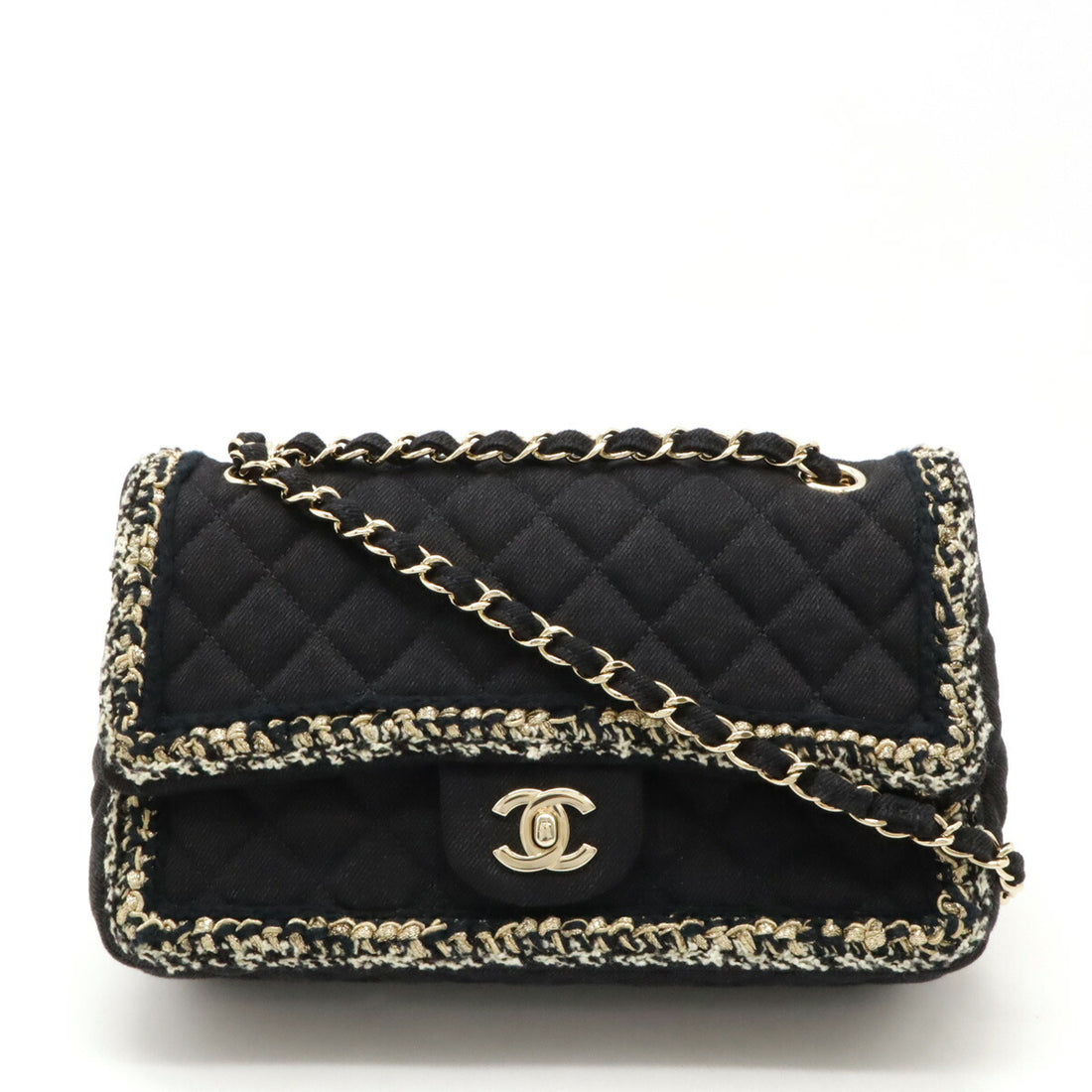 Chanel Matelasse Tweed Frill Chain Bag