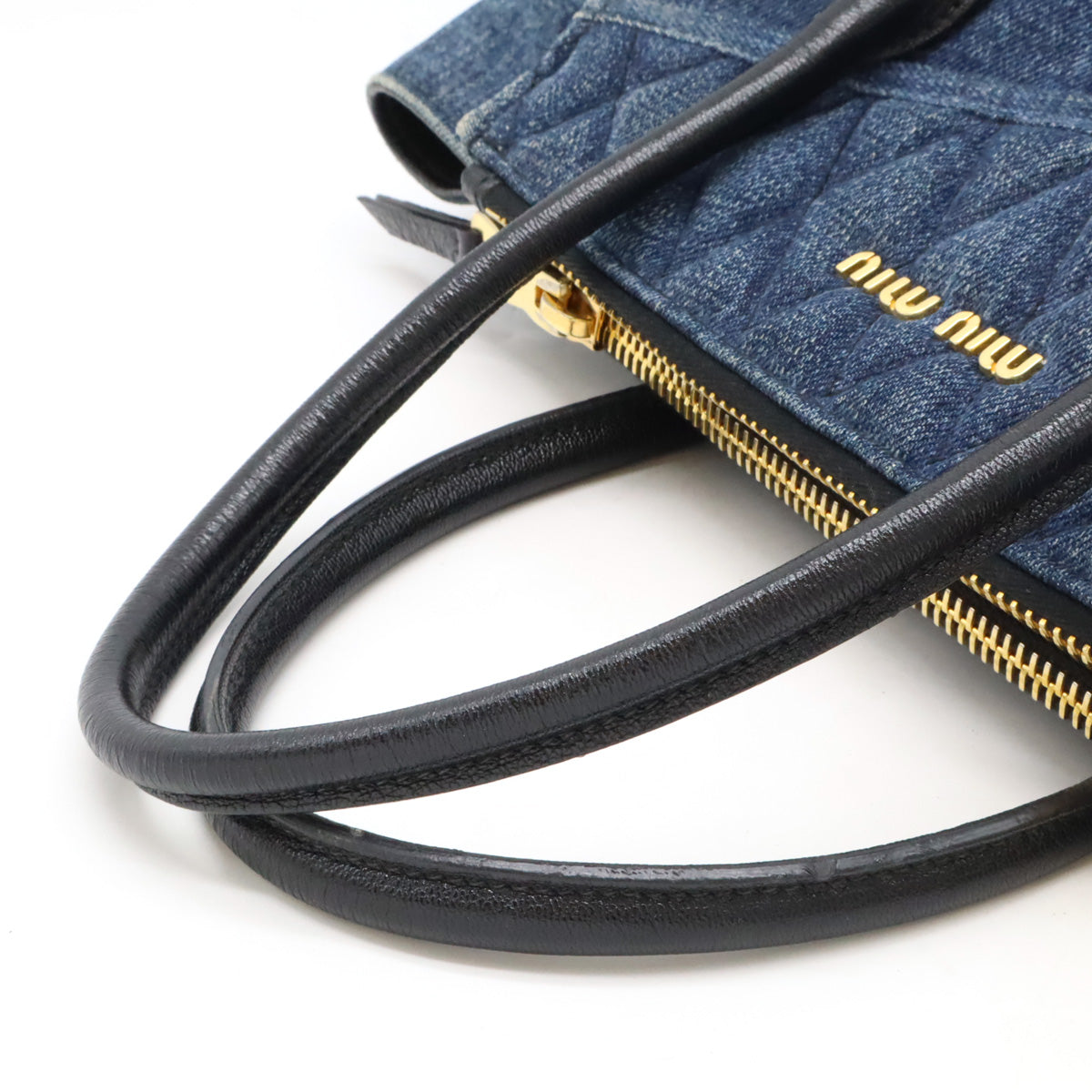 Miu Miu Denim Leather Biker 2WAY Handbag