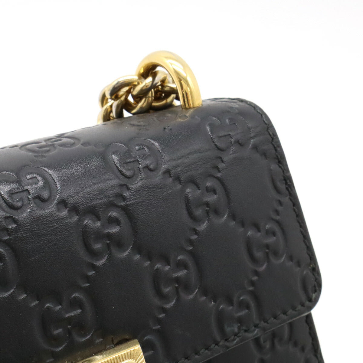 Gucci Padlock GG Small Shoulder Bag Leather Black