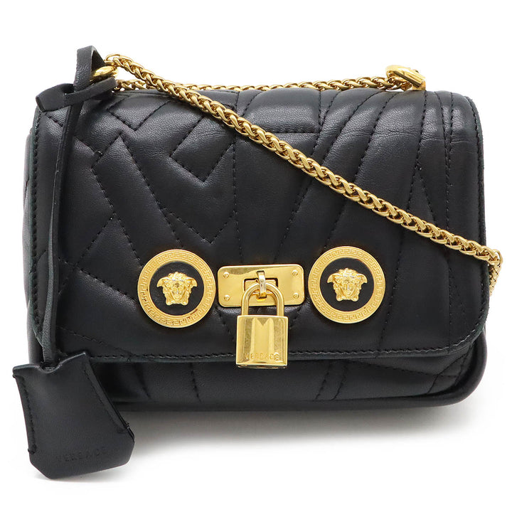 Versace Medusa Flap Quilted Leather 2WAY Chain Shoulder Bag in Very Good Condition