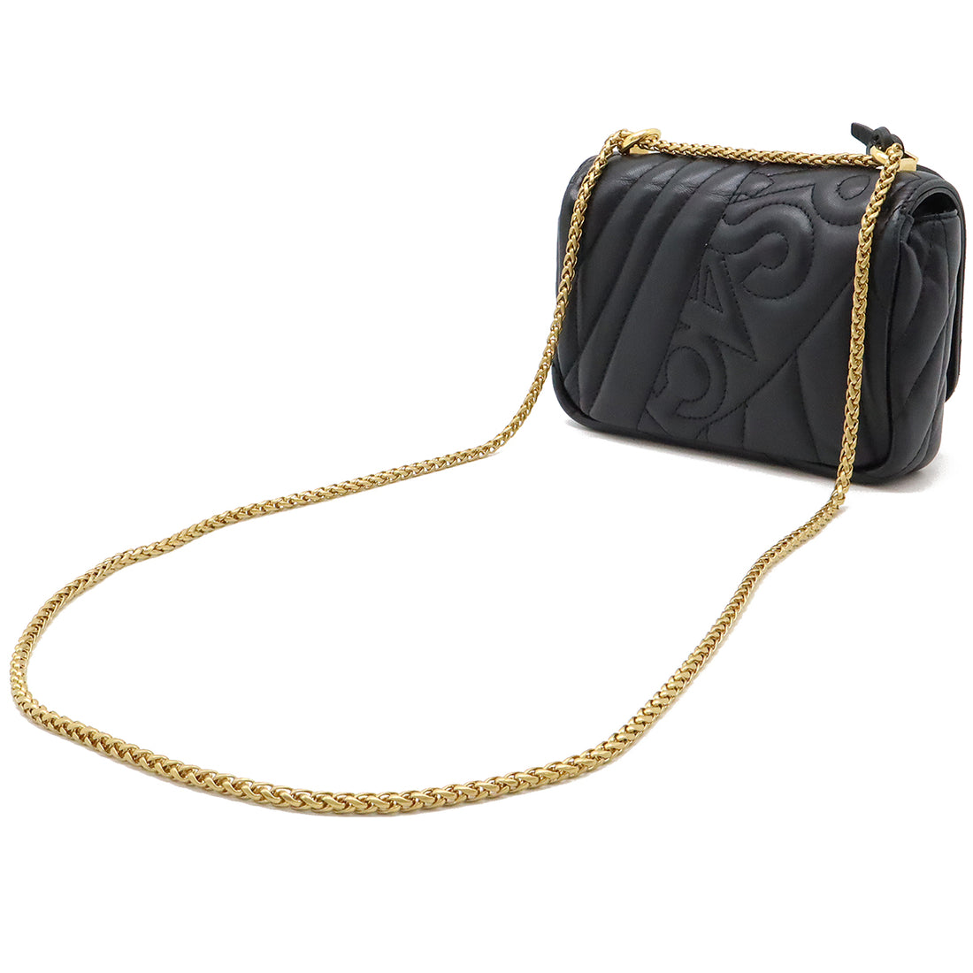 Versace Medusa Flap Quilted Leather 2WAY Chain Shoulder Bag