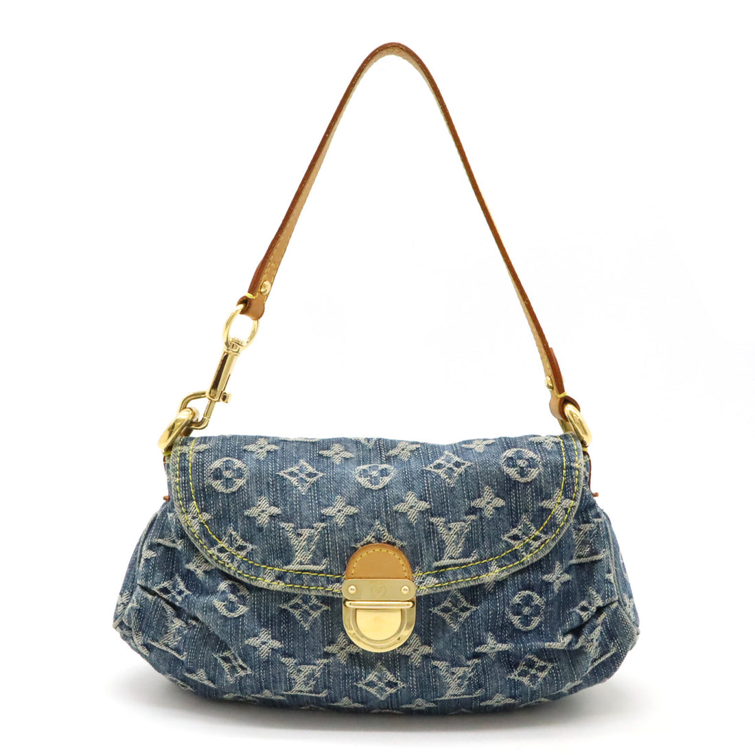 Louis Vuitton Monogram Denim Mini Pleaty Handbag M95050 in Very Good Condition