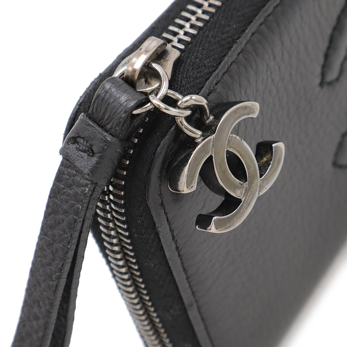 Chanel Leather Luxury Line Coco Mark Zip-Around Long Wallet in Great Condition