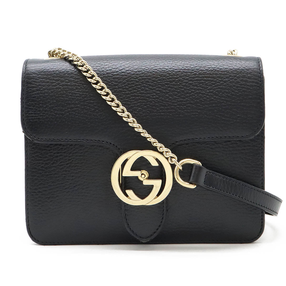 Gucci Leather Interlocking G Chain Shoulder Bag 510304 in Great Condition