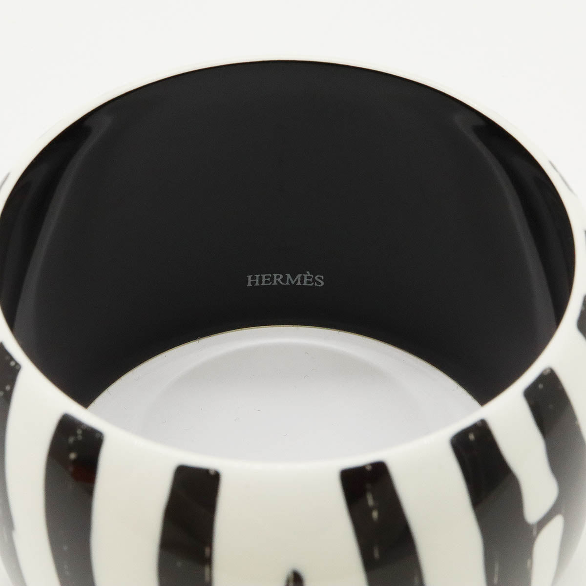 Hermes Zebra Lacquer Wood Bangle Bracelet