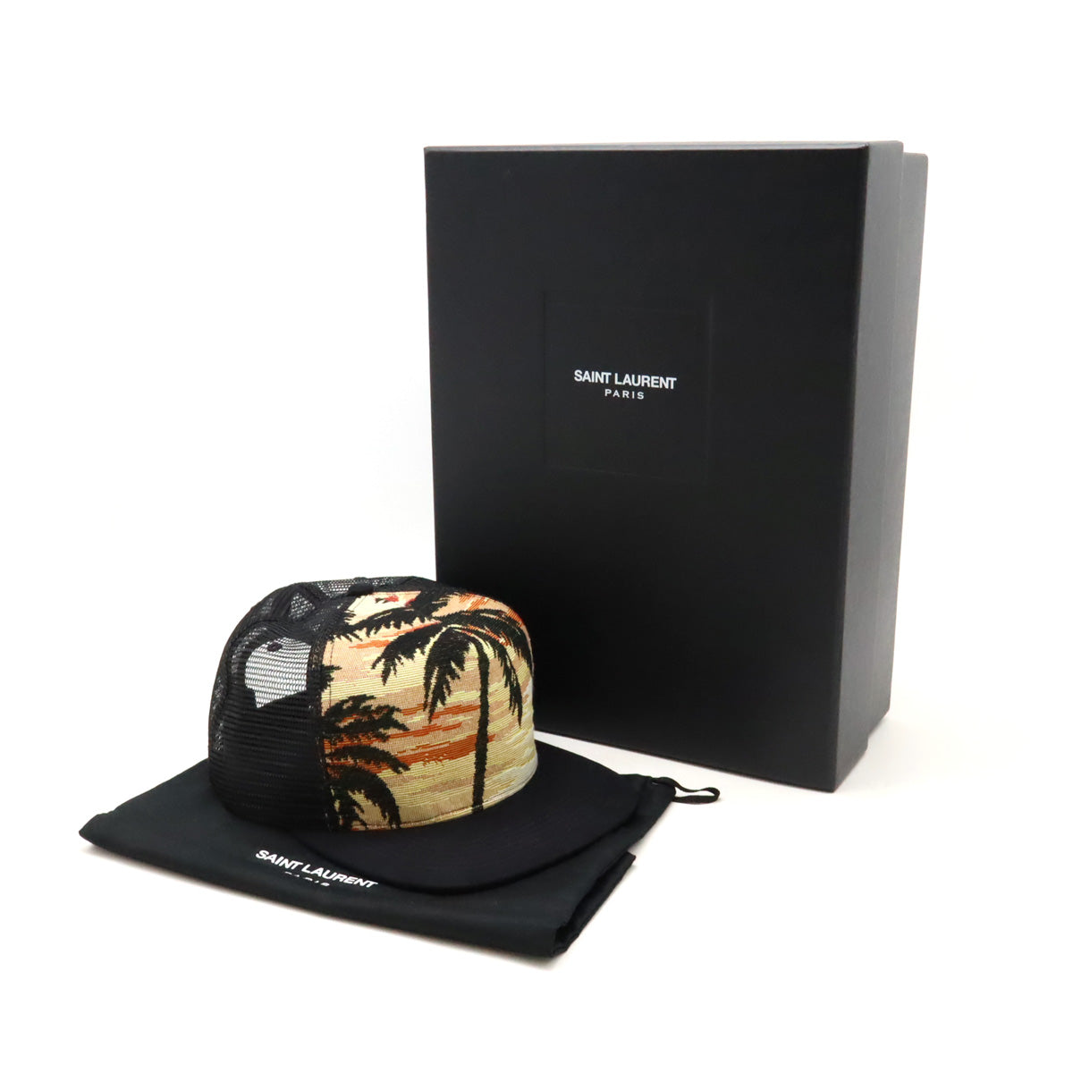 Yves Saint Laurent Mesh Cap Black 419298 in Pristine Condition