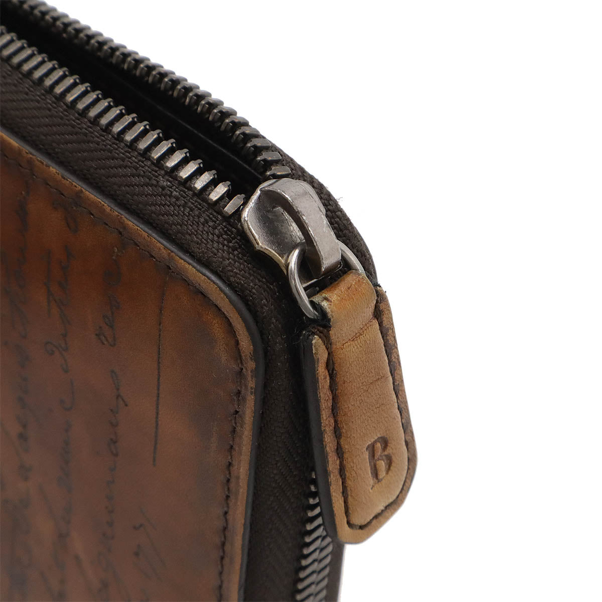 Berluti Itauba Scritto Leather Long Zip Wallet