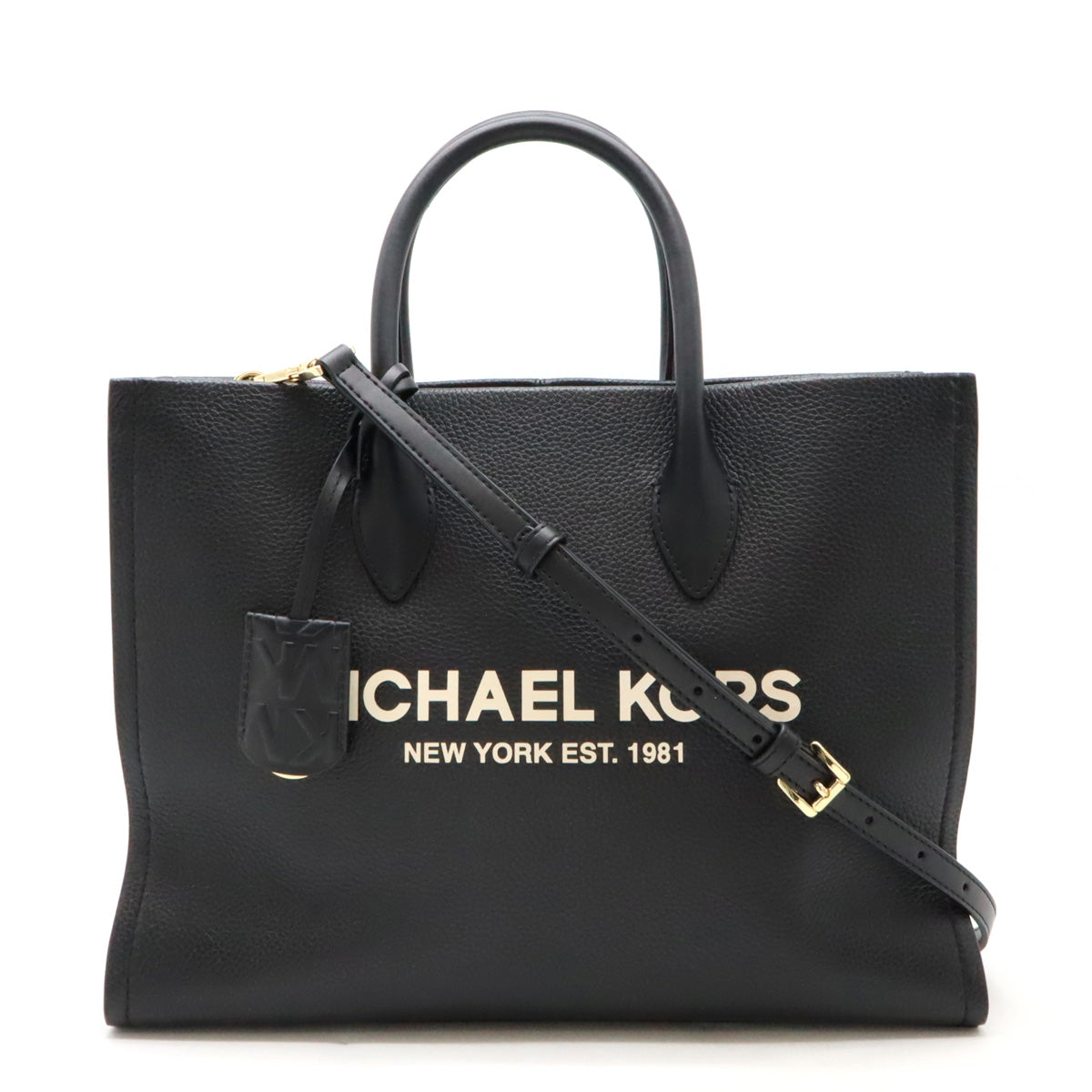 Michael Kors MIRELLA EW Medium Leather Tote Bag 2WAY Black