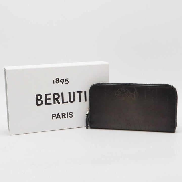 Berluti Itauba Neo Scritto Leather Long Zip Wallet in Very Good Condition