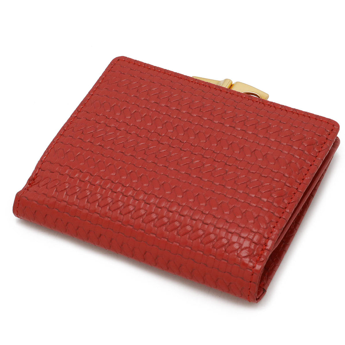 Dior Leather Woven Bifold Wallet Red in Great Condition