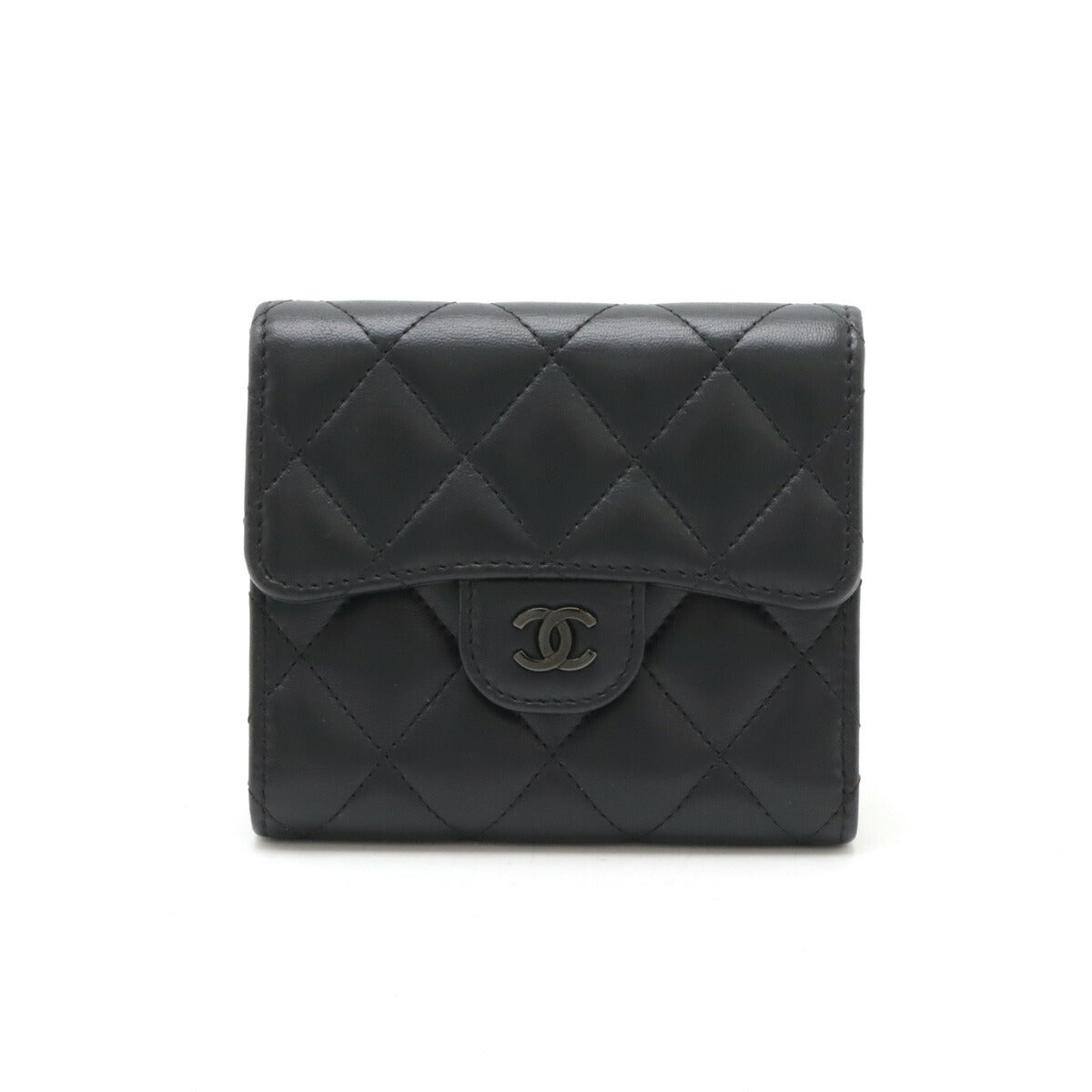 Chanel Matelasse Leather Small Flap Wallet Black