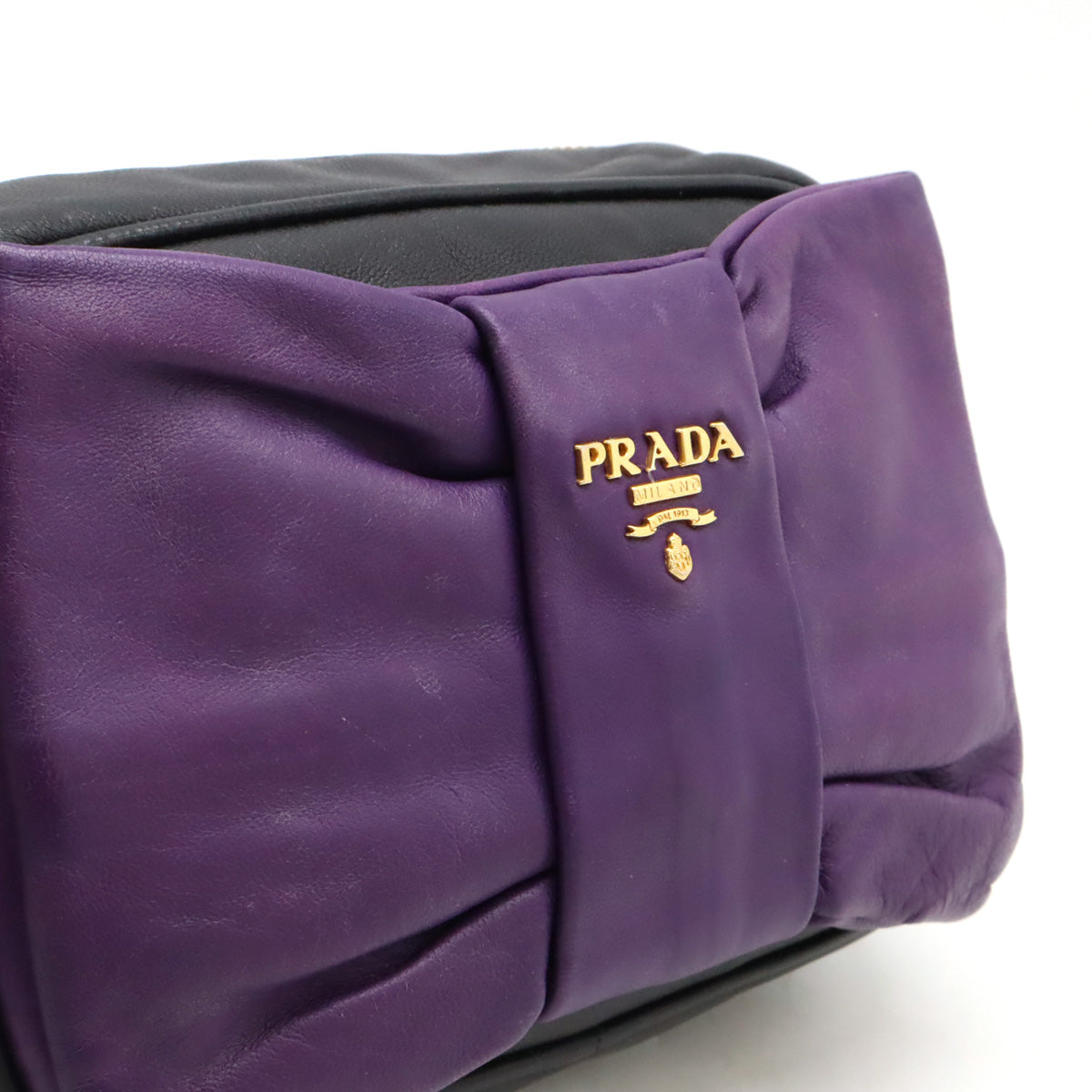 Prada Nappa Leather Ribbon Motif Shoulder Bag BP0166