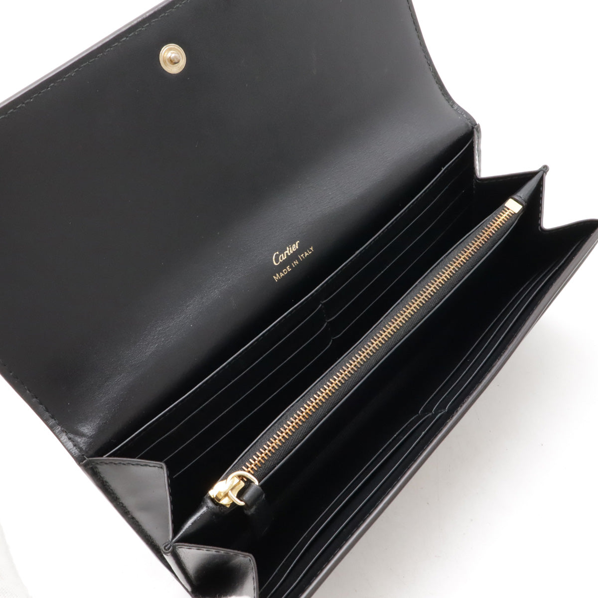 Cartier Leather C de Cartier Flap Wallet Black