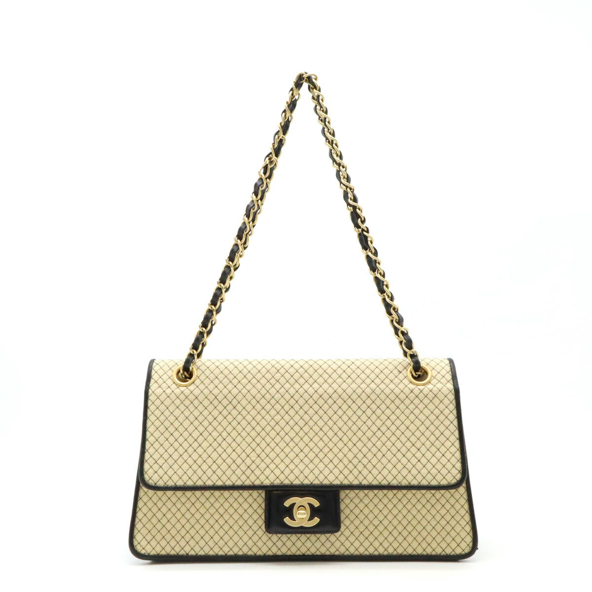 Chanel Micro Quilting Cotton Jersey/Enamel Leather Chain Shoulder Bag