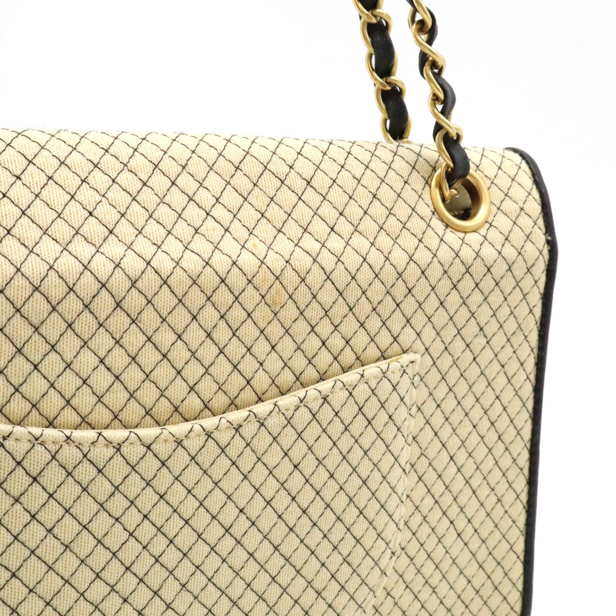 Chanel Micro Quilting Cotton Jersey/Enamel Leather Chain Shoulder Bag