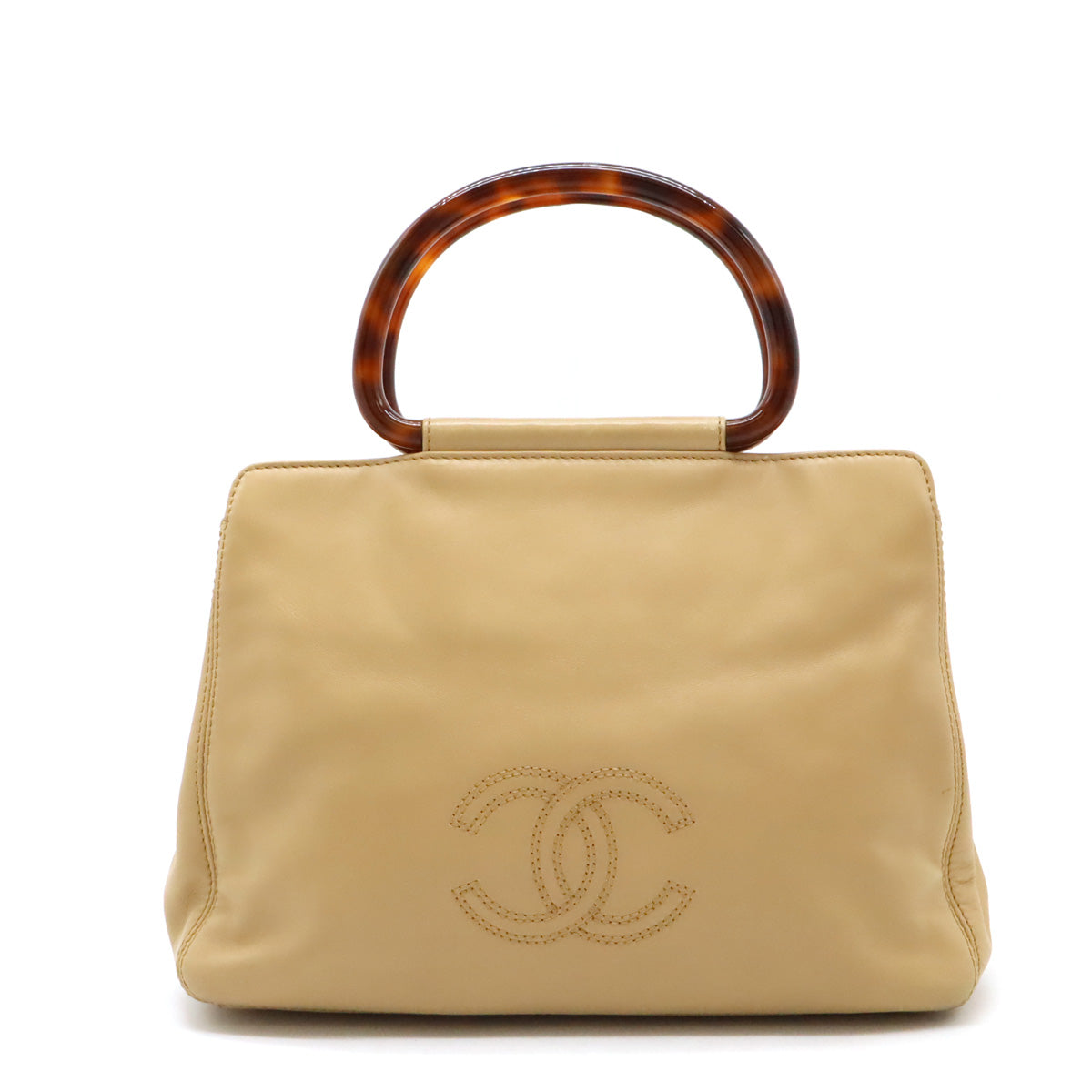 Chanel Coco Mark Leather Handbag with Plastic Handle