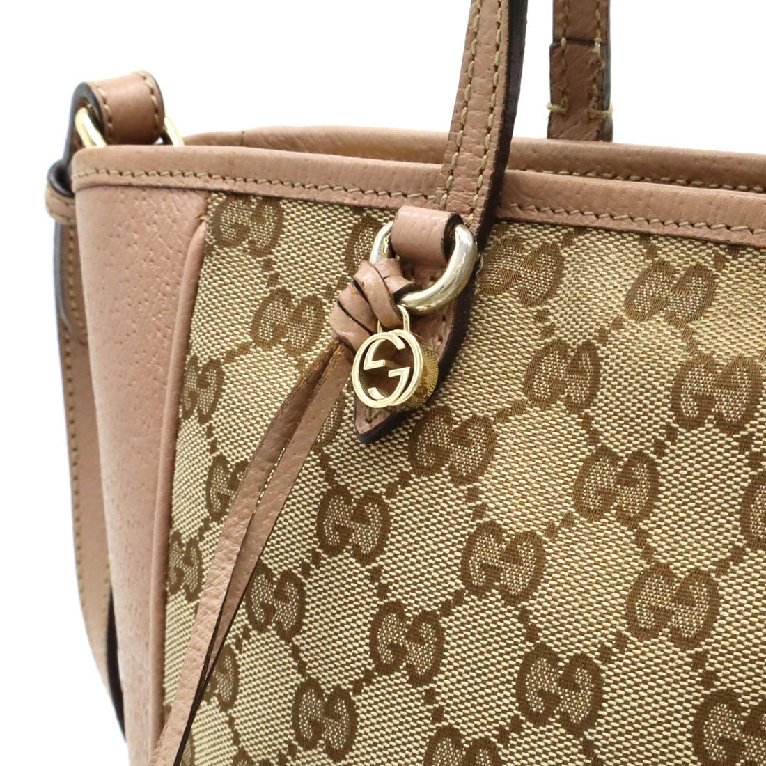 Gucci Bree Small GG Canvas Leather Handbag 353121