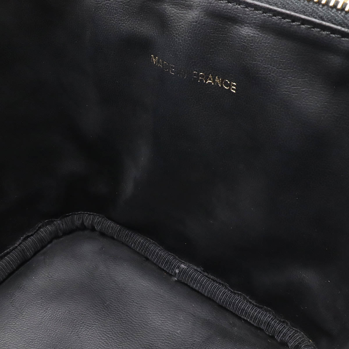 Chanel Caviar Vanity Handbag Black Leather