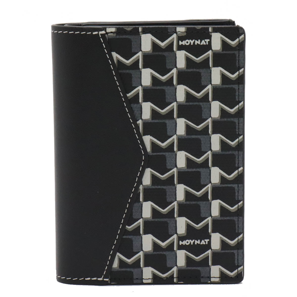 MOYNAT Canvas Leather Card Case Black White