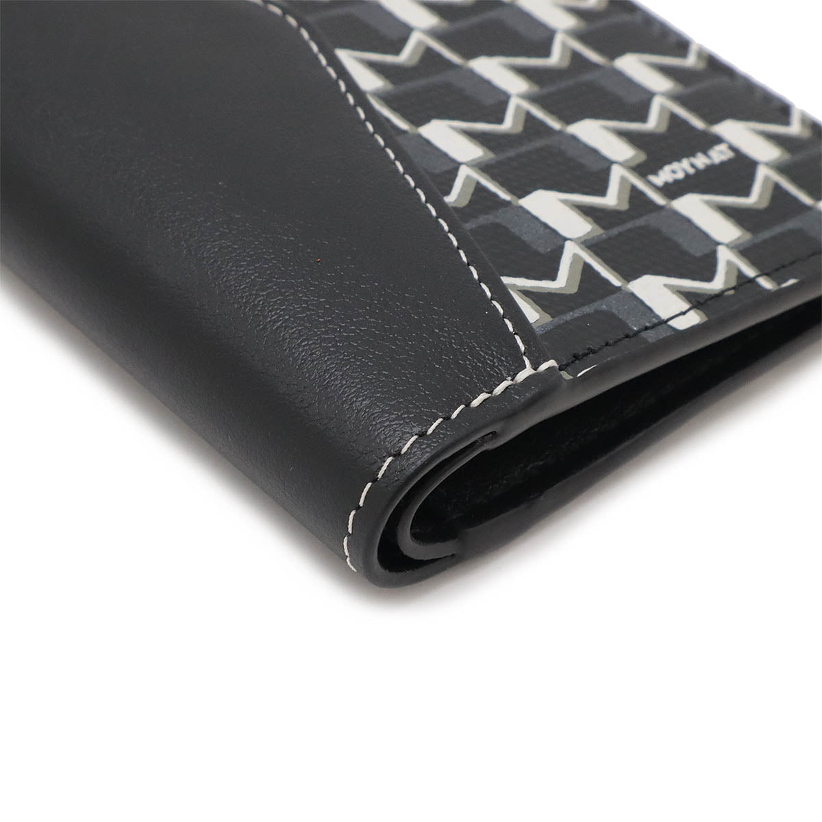 MOYNAT Canvas Leather Card Case Black White