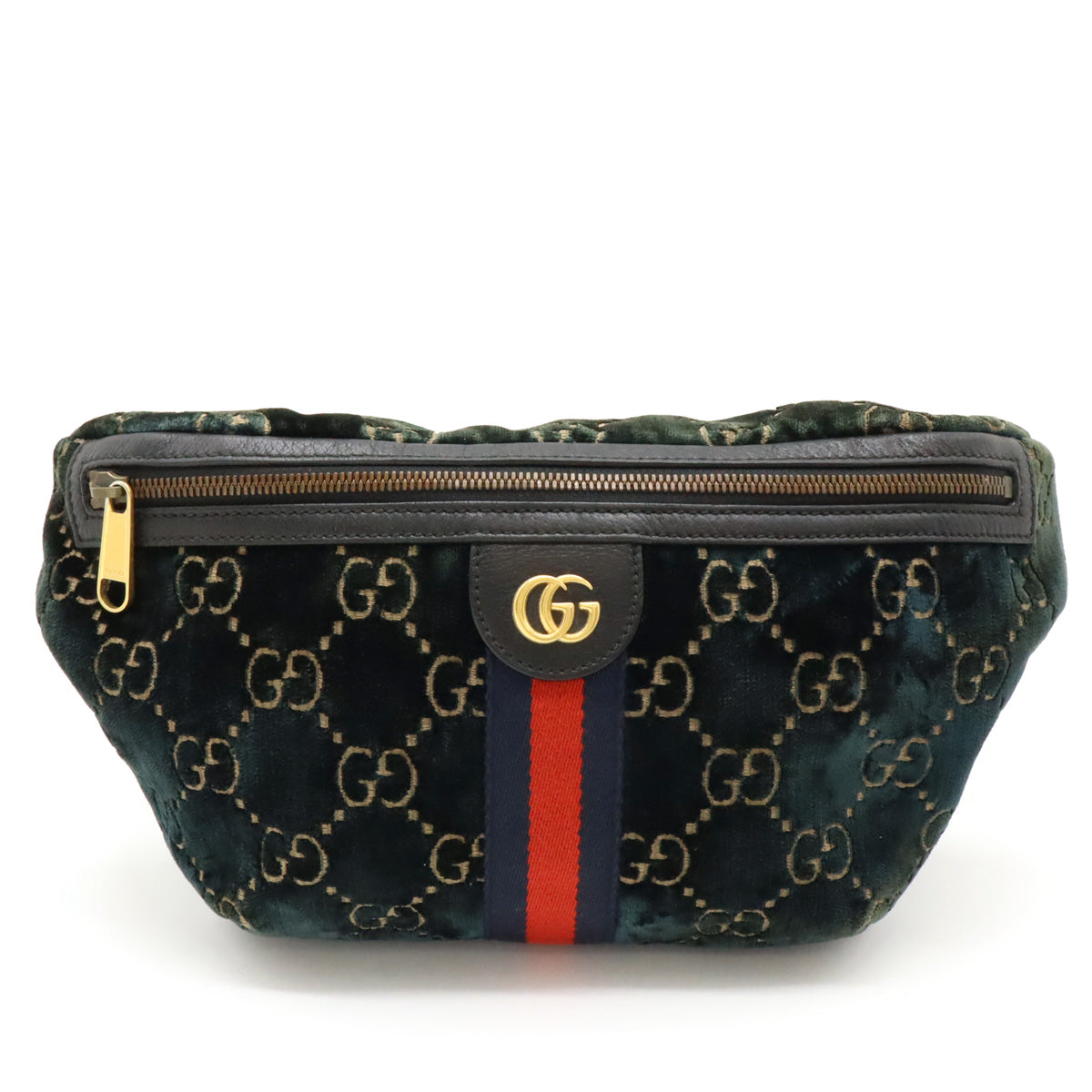 Gucci GG Velvet Leather Belt Bag 574968 in Great Condition