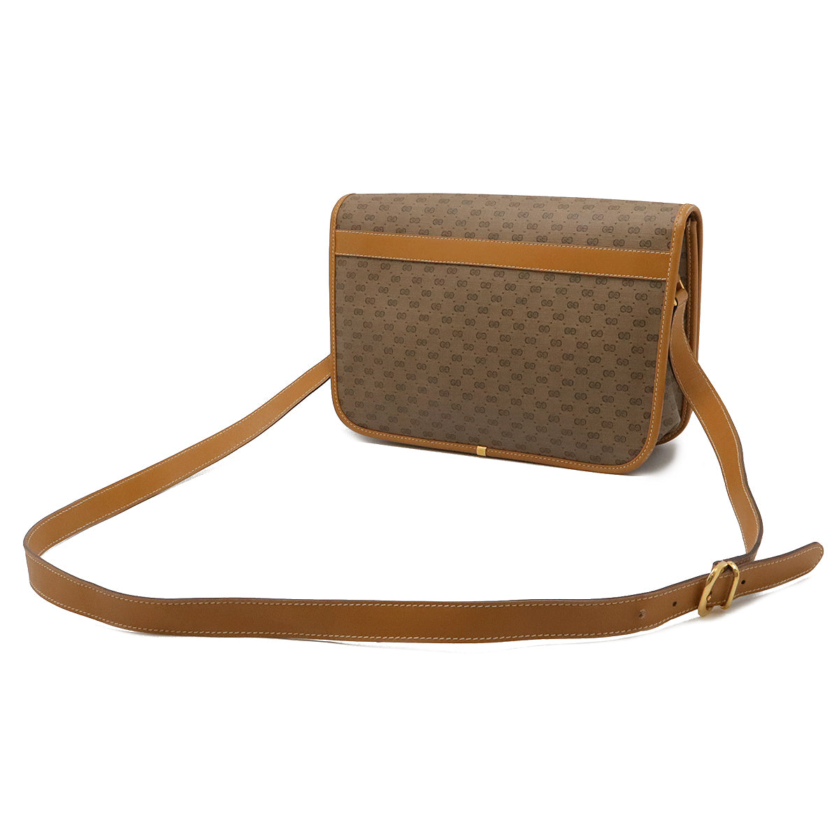 Gucci Micro GG Shoulder Bag Beige Brown PVC Leather