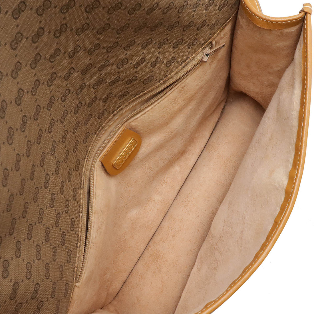 Gucci Micro GG Shoulder Bag Beige Brown PVC Leather